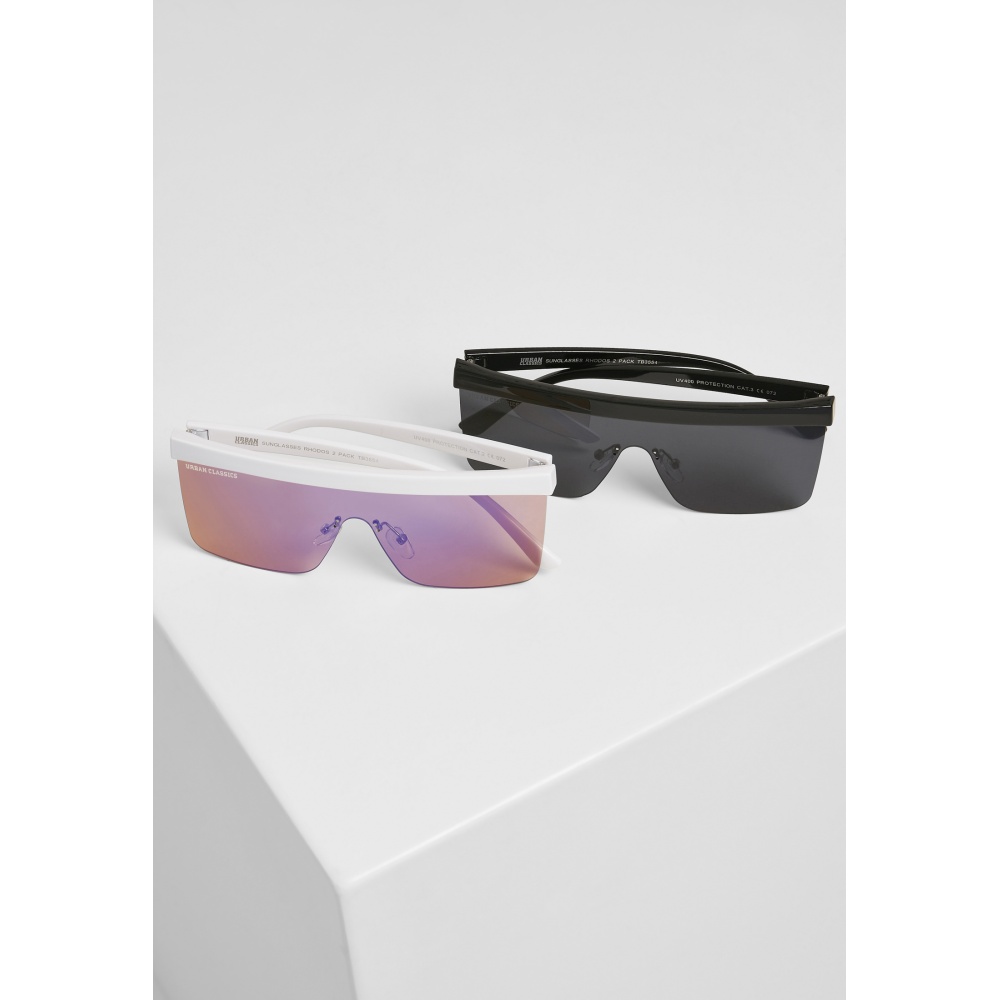 Urban Classics - Sunglasses Rhodos 2Pack black/white one size Des lunettes de soleil - Noir/Blanc